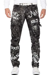 Cipo & Baxx Regular-fit-Jeans Biker Hose BA-CD572 Schwarz (BA-CD572)