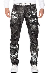 Cipo & Baxx Regular-fit-Jeans Biker Hose BA-CD572 Schwarz