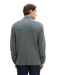 TOM TAILOR Longpullover Dunkelgrün/Dunkelgrau/Grau