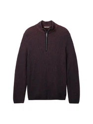 TOM TAILOR Longpullover Bordeaux/Dunkelrot/Lila