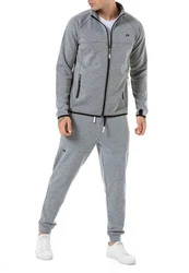 RedBridge Sweatjacke Jeanshemd mit Zipper und Taschen Grau/Hellgrau