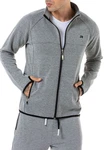 RedBridge Sweatjacke Jeanshemd mit Zipper und Taschen Grau/Hellgrau