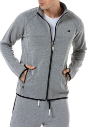 Sweatjacke mit Zipper und Taschen - Ideal fr Sport und Freizeit