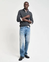 Gant Troyer COTTON PIQUE HALF ZIP Dunkelgrau/Grau