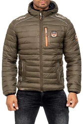 Geographical Norway Winterjacke Herren Steppjacke babrick mit Kapuze und Logo Kaki