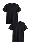 Next Unterhemd Regular Fit T-Shirt-Unterwäsche 2er-Pack Schwarz/Dunkelblau