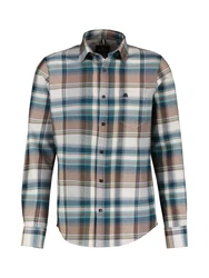 LERROS Herrenhemd Karo-Flanellqualität Blau/Beige/Hellblau/Rot