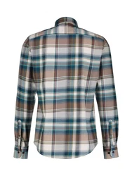 LERROS Herrenhemd Karo-Flanellqualität Blau/Beige/Hellblau/Rot