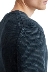 Marc O'Polo V-Ausschnitt Pullover Dunkelblau/Grau/Hellblau