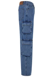 2Y Studios Aidan Cargo Baggy Jeans Blau