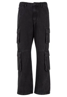 2Y Studios Aidan Cargo Baggy Jeans Schwarz/Dunkelblau