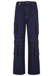 2Y Studios Aidan Cargo Baggy Jeans Blau/Dunkelblau