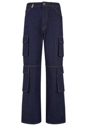2Y Studios Aidan Cargo Baggy Jeans Blau/Dunkelblau