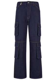 2Y Studios Aidan Cargo Baggy Jeans Blau/Dunkelblau