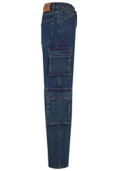 2Y Studios Aidan Cargo Baggy Jeans Blau/Dunkelblau