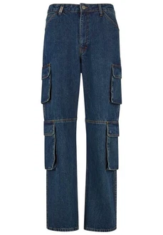 2Y Studios Aidan Cargo Baggy Jeans Blau/Dunkelblau