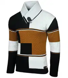 Strickpullover Herren Feinstrick Pullover Stehkragen Pulli B-52213