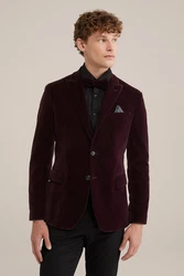 WE Fashion Jackenblazer Dunkelrot/Bordeaux/Lila