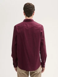 TOM TAILOR Langarmhemd Dunkelrot/Bordeaux