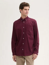TOM TAILOR Langarmhemd Dunkelrot/Bordeaux