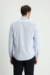 KIGILI Herrenhemd Langarm  Hellblau/Grau/Fliederfarben/Blau