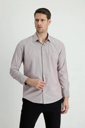 KIGILI Herrenhemd Langarm  Rot/Lila/Rosa