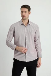 KIGILI Herrenhemd Langarm  Rot/Lila/Rosa