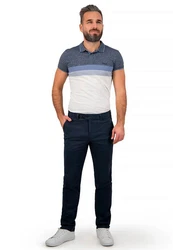 Brühl Chinohose London Dunkelblau/Blau/Hellblau