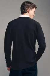 Next 2-in-1 Pullover im Lagenlook mit Hemdeinsatz Schwarz/Dunkelblau/Rot