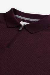 Next Poloshirt Strukturiertes Polo-Shirt Dunkelrot/Bordeaux/Lila