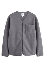 Hemdjacke Hemdjacke mit Reiverschluss in Wolloptik (1-St)