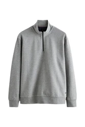 Next Sweatjacke Strukturiert mit Reißverschluss Hellgrau/Grau