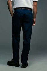 Next Chinohose Straight Fit mit Print Dunkelblau/Blau