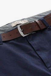 Next Chinohose Straight Fit mit Print Dunkelblau/Blau