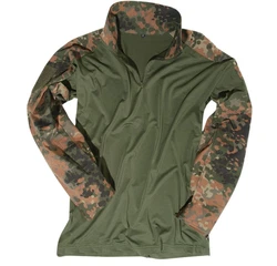 Mil-Tec Langarmshirt Militär Combat-Shirt Feldhemd Tactical Dunkelgrün/Braun