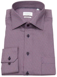 Eterna Langarmhemd Modern Fit Lila/Braun
