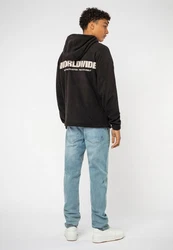 SUBLEVEL Fleecejacke Fleece Hoodie Schwarz/Hellblau