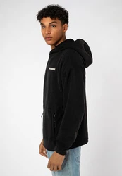 SUBLEVEL Fleecejacke Fleece Hoodie Schwarz/Hellblau
