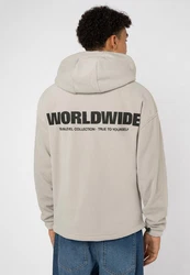 SUBLEVEL Fleecejacke Fleece Hoodie Beige/Khaki/Hellgrau/Grau/Braun