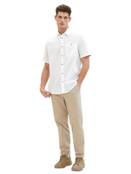 TOM TAILOR Kurzarmhemd Weiß/Creme/Khaki/Blau