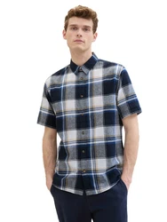 TOM TAILOR Kurzarmhemd Blau/Hellblau