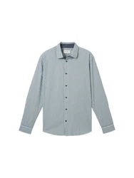 TOM TAILOR Langarmhemd Grau/Hellblau/Blau/Türkis