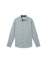 TOM TAILOR Langarmhemd Grau/Hellblau/Blau/Türkis