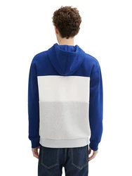TOM TAILOR Denim Sweatshirt Hoodie mit Print Dunkelblau/Blau/Grau/Hellblau