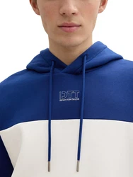 TOM TAILOR Denim Sweatshirt Hoodie mit Print Dunkelblau/Blau/Grau/Hellblau