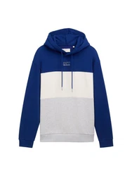 TOM TAILOR Denim Sweatshirt Hoodie mit Print Dunkelblau/Blau/Grau/Hellblau
