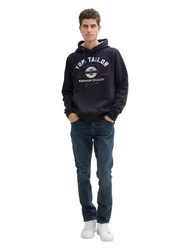 TOM TAILOR Kapuzensweatshirt Hoodie Dunkelblau/Beige/Hellblau