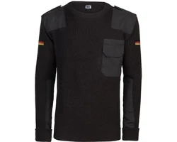 BWuM Strickpullover Bundeswehr Pullover Schwarz/Dunkelblau/Braun