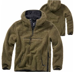 Brandit Teddyfleece Worker Pullover Dunkelgrün/Grün/Braun