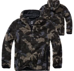 Brandit Teddyfleece Worker Pullover Dunkelgrün/Dunkelblau
